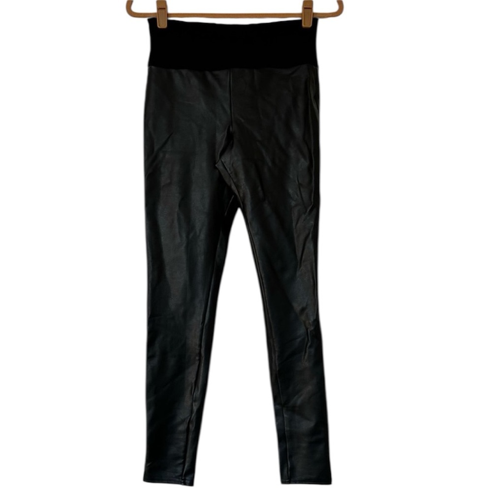 Assets by SPANX Faux Leather Leggings Womens Medium Black